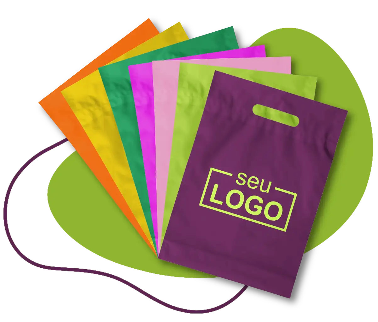 sacolas plásticas personalizada várias cores
