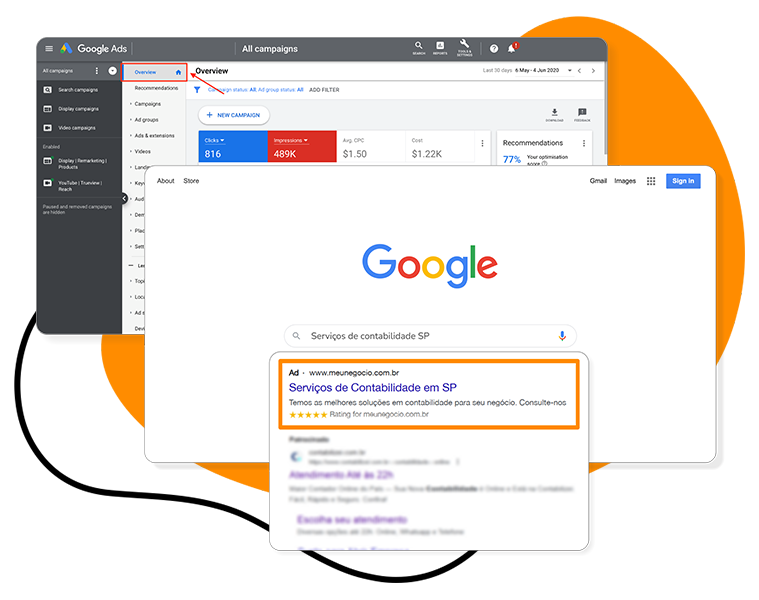 SEU SITE APARECENDO NAS PESQUISAS DO GOOGLE ATRAVÉS DAS CAMPANHAS DE ANÚNCIOS