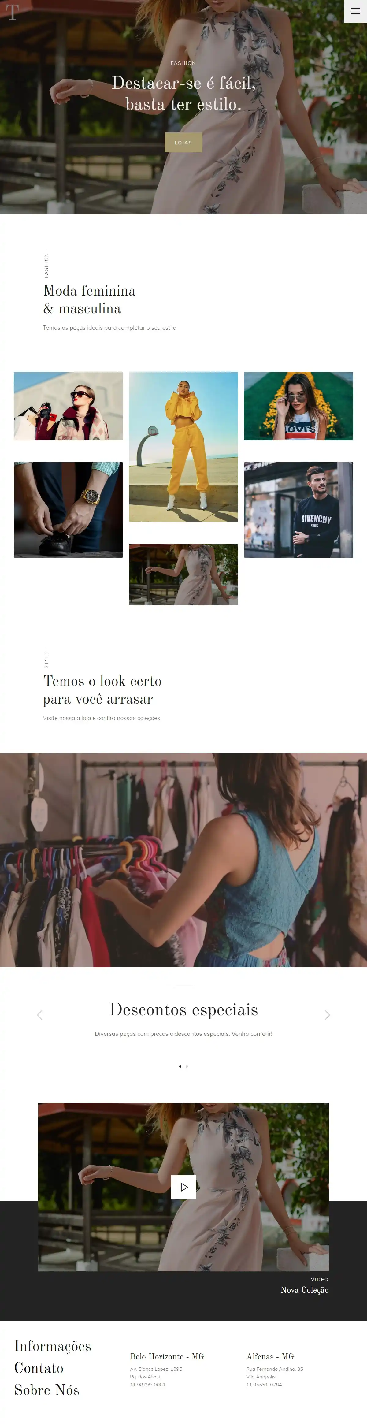 Modelo de Site Loja de Roupa