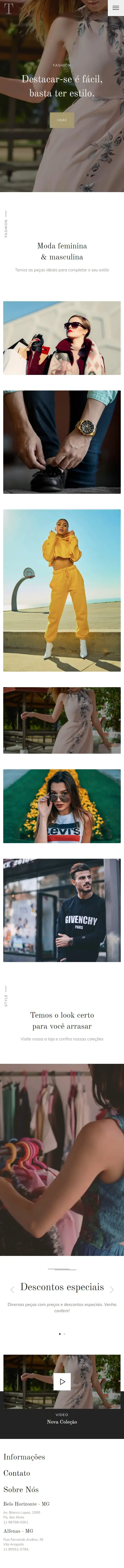 Modelo de Site Loja de Roupa