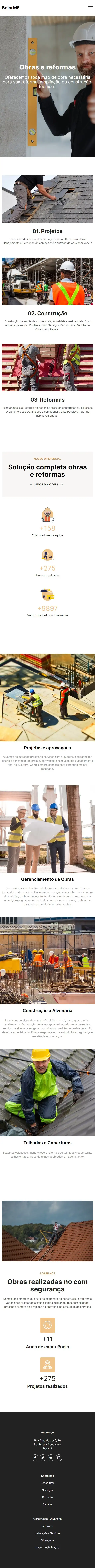Modelo de Site Obras e Reformas